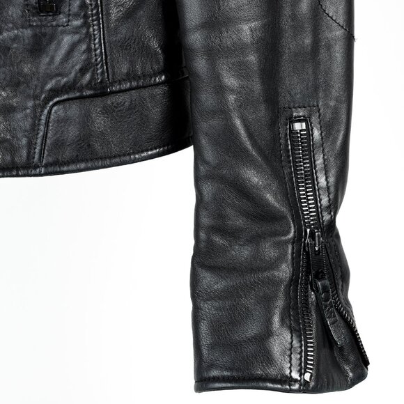 Balenciaga Black Lambskin-Leather Moto Jacket - Picture 7 of 12